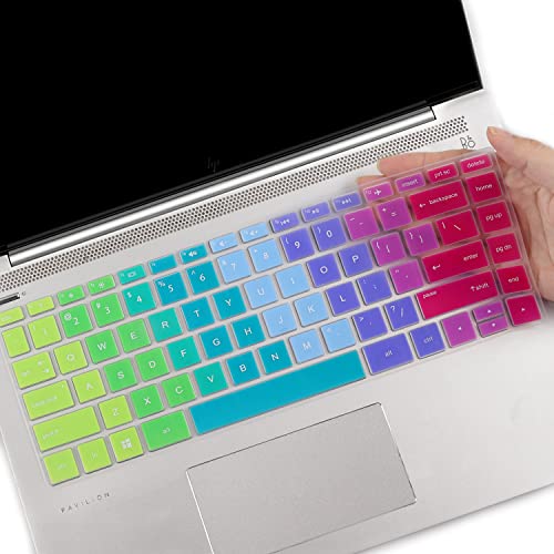 Keyboard Cover for HP Stream 14" Laptop, HP Laptop 14-dq/dk/cf/fq 14-cf0006dx 14-cf2033wm 14-cf0013dx cf2733wm 14-cf2112wm 14-cf2111wm 14-fq1025cl 14-fq0013dx 14-fq0045nr 14-fq1003cl fq0032ms -Rainbow