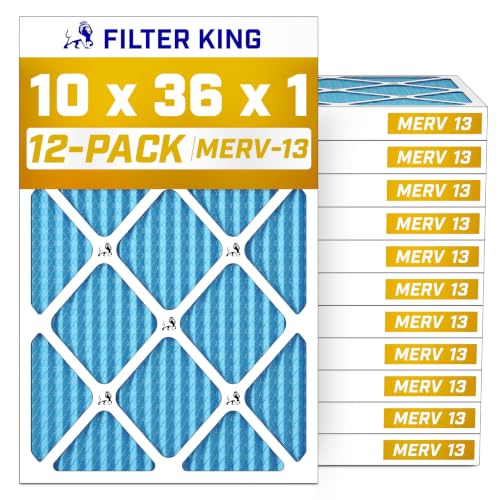 Filter King 10x36x1 Air Filter MERV 13, AC Furnace Filters (12-Pack) at Amazon