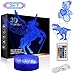 3 pcs Night Light 3D lamp Dinosaur, Bear, Unicorn Pattern - 16 Colors Changing LED Light Touch Switch Illusion USB Lamps with Remote Crackle White Base for Boys and Girls Home Decoration（3 in1)