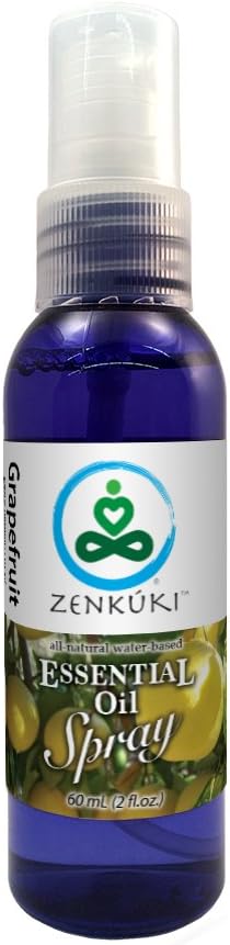 Grapefruit Essential Oil SPRAY - All-Natural Water-Based Body Mist & Room Freshener Spray by Zenkuki Essentials - 60mL