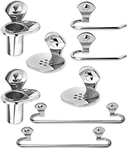 Fortune Stainless Steel 8 Pieces Bathroom Accessories/Fixtures Set (Set of 2) Fortune Stainless Steel 8 Pieces Bathroom Accessories/Fixtures Set (Set of 2)