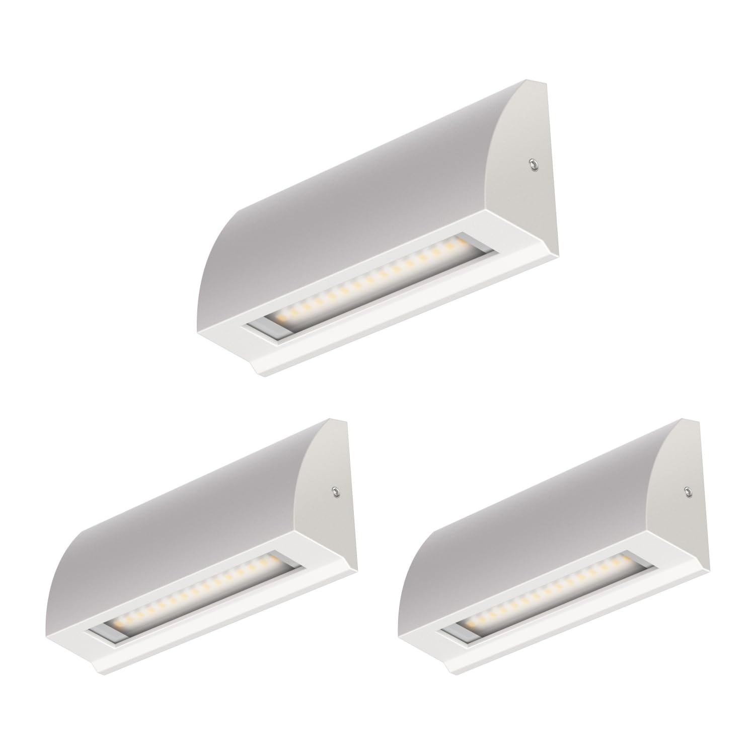 ledscom.de 3 LED wall Light/Staircase Light SEGIN for Outdoors, IP54, Flat, Downlight matt, Angular, 3.8 W, 265lm, Warm White