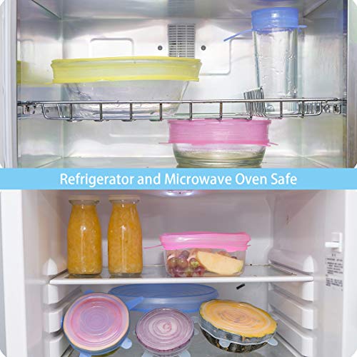 FansArriche Silicone Stretch Lids 12 Pack, Reusable Durable and Expandable to Fit Various Sizes and Shapes of Containers for Keeping Food Fresh, Dishwasher and Freezer Safe - Thumbnail 5