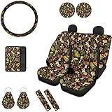 FUIBENG Mushroom Car Seat Covers Full Set for Women