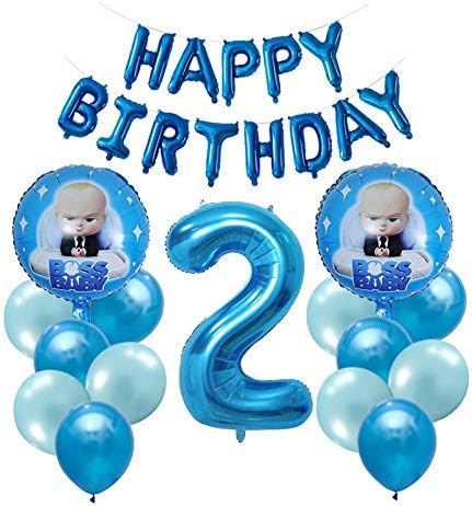 LIZHIQQ 1set Boss Baby Aluminum Balloon Cartoon Popular Aluminum Balloons Kids Birthday Party Supplies Boy Girl 1st 2st Birthday Toy Colorful Ballons ( Ballon Size : 18inch , Color : 2 )