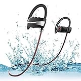 HC-RET Bluetooth Headphones, IPX7 Waterproof Sport Bluetooth Earburds with Mic, V4.1 Noise Cancelling In-Ear Stereo Earphones for Gym Running Workout