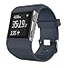Replacement Bands for Fitbit Surge, Premium Silicone Strap Watchband with Metal Buckle Clasp for Fitbit Surge Fitness Tracker (Deep gray)