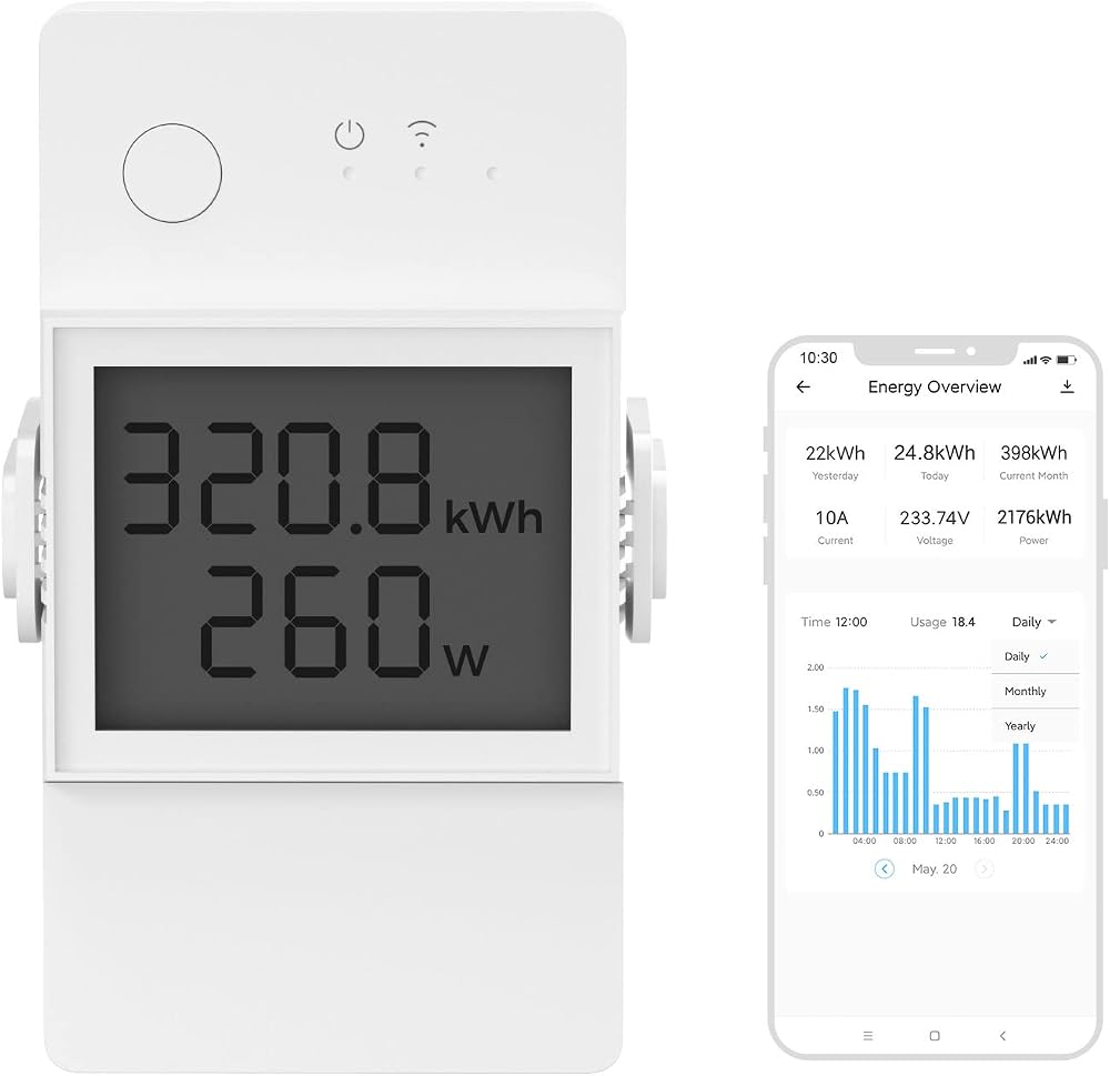 SONOFF WiFi Smart Power Meter Switch 20A POW Elite POWR320D with LCD