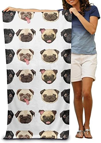 Cute Pug Dog Baby Beach Towels For Adults