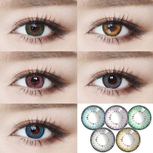 HXS Contacts_Colored for Eyes Women\'s Makeup Accessories Special Gifts for Girls Women,Decorations for Party Cosplay and Daily Use (2pcs,Green)