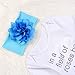ASTRILL 4Pcs Infant Baby Boy Girls Letters Long Sleeve Romper+Flower Pant+Hat+Headband Warm Clothes, 3-6 Months, Blue