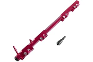 RADREPLA for 1988-2006 Jeep Cherokee XJ Wrangler TJ YJ Billet Aluminum Performance Fuel Rail RED 1989 1990 1991 1992 1993 1994 1995 1996 1997 1998 1999 2000 2001 2002 2003 2004 2005