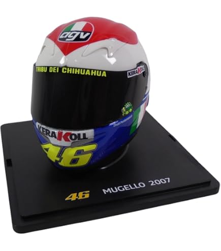 Casco Valentino Rossi Miniatura 1/5 - Temporada 2003, Compatible Con Honda RC211V, Coleccionable