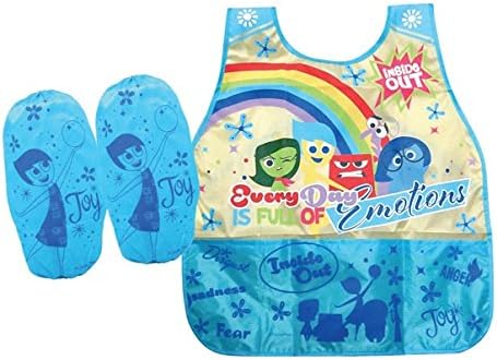 CJB Inside Out Joy Sadness Water Resistant Kids School Art Paint Smock Bib Apron with Muff Sleeves (US Seller)