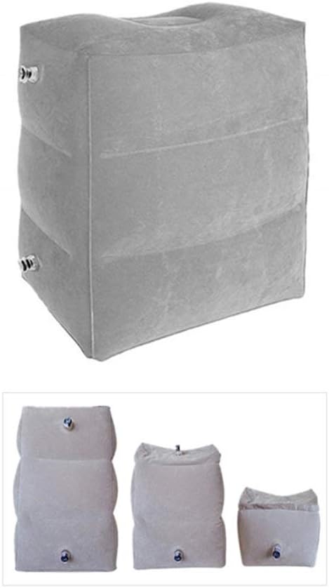 Paddia Inflatable Height Adjustable Ottoman Footrest Stool Kids Flight Pillow Travel Foot Rest Pad Leg Trip Layers Pouch And Inflator Adults Sleeping Camping Long Flights On Airplanes Cars Buses Train