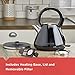BLACK+DECKER 1.7L Stainless Steel Electric Cordless Kettle, Black, KE2900B,Small