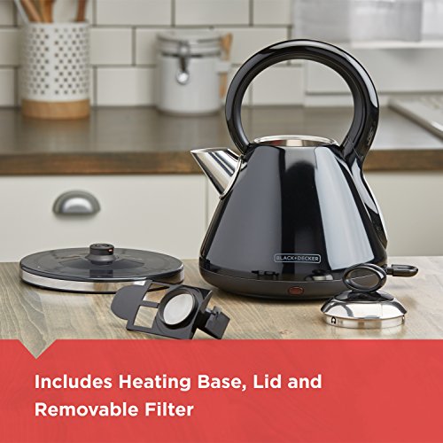 BLACK+DECKER 1.7L Stainless Steel Electric Cordless Kettle Off Grid