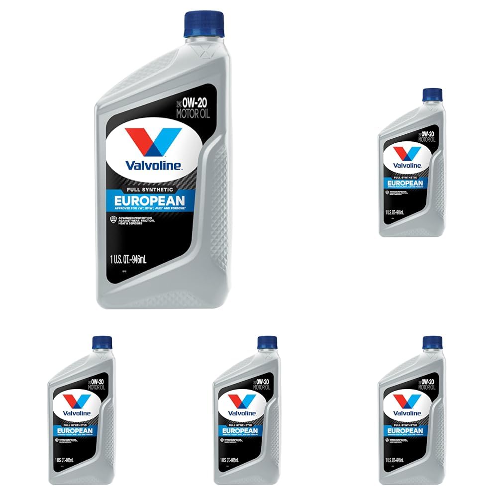 Valvoline European Vehicle Full Synthetic SAE 0W-20 Motor Oil 1 QT (Pack of 5)