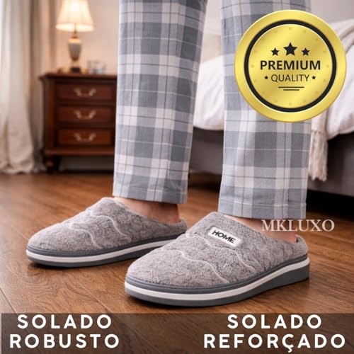Pantufa Peluciada Interno Externo Macio Solado Pvc Antiderrapante Reforçado Alto Chinelo Masculino Feminino Unissex Home Confortável Aberto Veludo Forrada Nuvem Quente Inverno Sapatilha