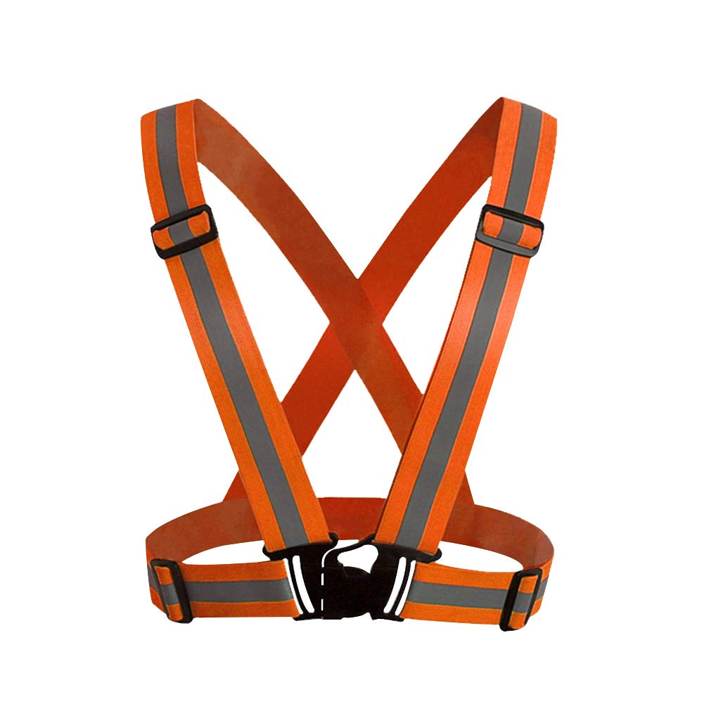 HYCOPROT Reflective Vest Adjustable Safety Hi Vis High Visibility Sports Gear for Outdoor Night Running Cycling Hiking Biking Motorcycle Dog Walking Men Women Kids¡­ (1pc orange)