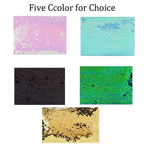 Brishow Envelope Type Travel Makeup Bag Portable Clutch Toiletry Bag Cosmetic Makeup Case Sequin Organizer Bag with zipper for Women and Girls (Green)