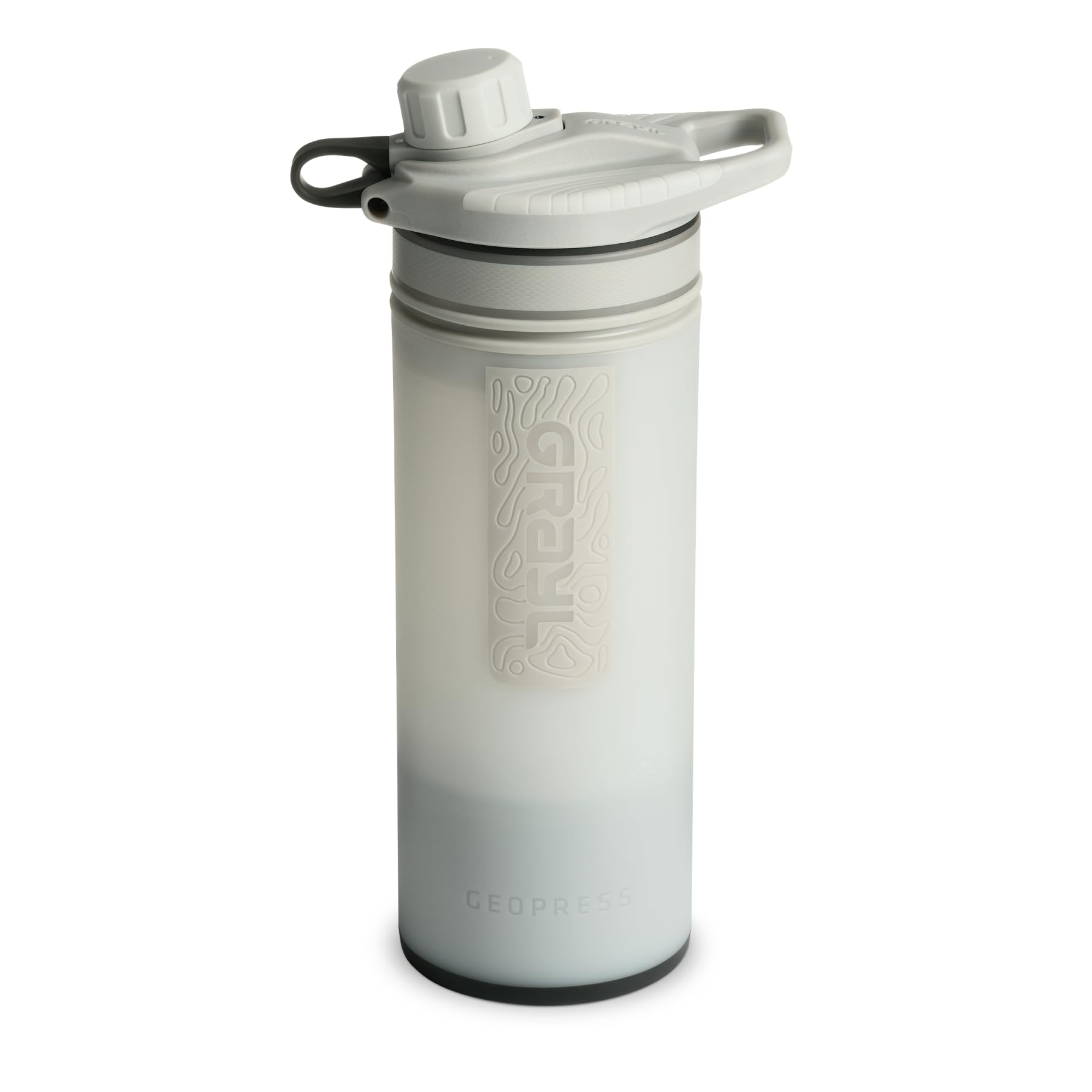 GRAYL GeoPress 710ml Outdoor Wasserfilter Trinkwasser I Eliminiert 99,99% aller Bakterien und Viren I Perfekt für Camping, Survival und Reisen (Peak White)