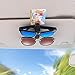 Glasses Holder for Car Sun Visor, 2 Pack Sunglasses Eyeglasses Mount for Car,Double-Ends Clip -180° Rotational Car Glasses Holder with Ticket Card Clip (2 Pack Black)