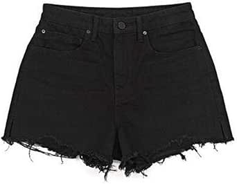 black high waisted loose shorts