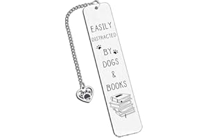 1 Piece Stainless Steel Bookmark with Dog Paw Charm - Durable & Stylish Reading Accessory, Ideal Gift for Dog Lovers & Book E