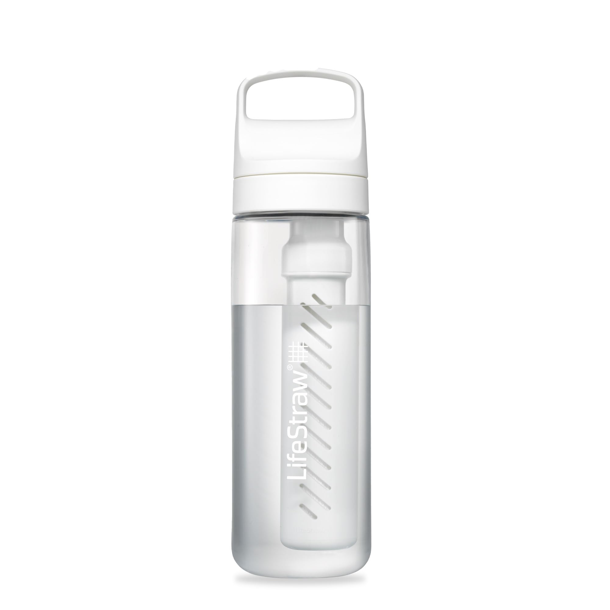 Photo 1 of LifeStraw Go Series – BPA-Free Water Filter Bottle for Travel and Everyday use removes Bacteria, parasites and microplastics, Improves Taste, 22oz; Clear