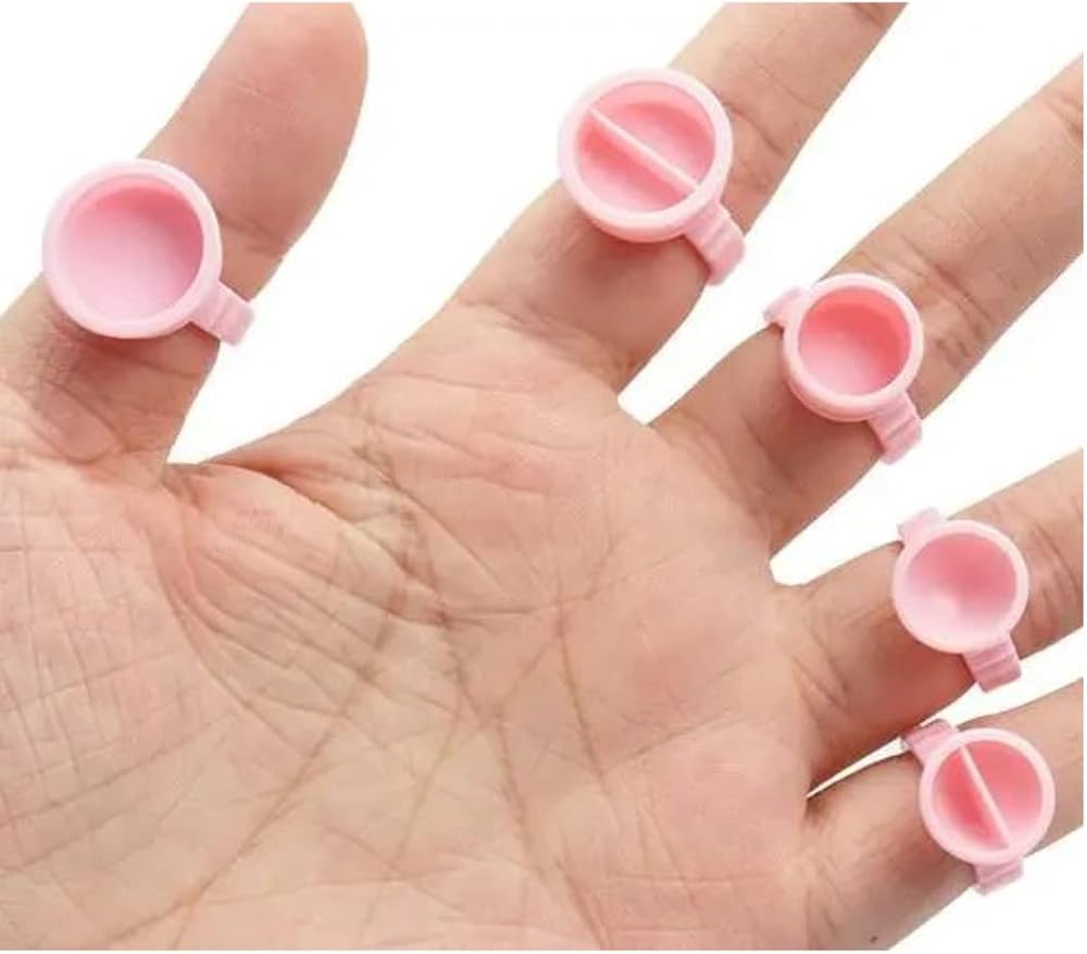 OVALA 50 Piece Disposable Eyelash Glue Rings Extension Nail Art Medium No