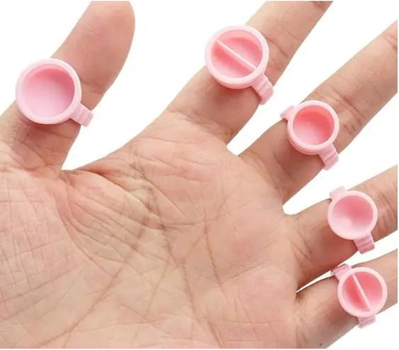 OVALA 50 Piece Disposable Eyelash Glue Rings Extension Nail Art Medium No