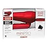 Conair-MiniPRO-Folding-Handle-Tourmaline-Ceramic-Styler-Hair-Dryer-Red Conair miniPRO Tourmaline Ceramic Hair Dryer with Folding Handle, Travel Hair Dryer, Red