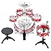 Best Choice Products 11-Piece Kids Beginner Drum Kit, Musical Instrument Toy Drum Set for Music Practice w/Bass, Toms, Snare, Cymbal, Stool, Stand Drumsticks - Red