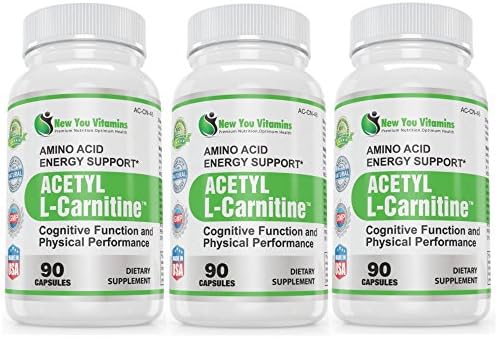 Acetyl L-Carnitine Cognitive And Physical Performance Acetyl L-Carnitine 500mg 270 Capsules 3 Bottles