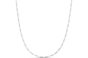 �鶹�� Essentials Sterling Silver Plated Fine Figaro Chain 20", Sterling Silver
