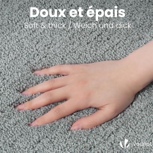 Badematte rutschfeste, Mikrofaser Saugfähig Badezimmerteppich, Flauschig & schnelltrocknend Maschinenwaschbar Badteppich, Super Weich Fußmatte Duschvorleger 40x60cm Grau