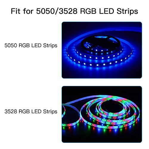 Led Strip Light Connectors, L Shape 4 Pins Light Strips Solderless Connectors for 5050 3528 SMD RGB with 3Pcs 4-pin Male Connector 10-Pack 10mm Line Shape Connectorss 12V 72W Clip - Thumbnail 2