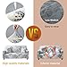 Donzake Printed Grey Sofa 2 Seat Stretch Couch Sofa Slipcovers for 2 Cushion Couch with 2 Pillow Case (Silver Leaves)