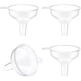 SWJLR Small Funnel 4 Pack Food Grade Water Bottle Funnel for Powder Liquids | Food-Grade Mini Funnels for Kitchen Juice, Protein Powder, Skin Care Lotion &amp; Essential Oils, Portable