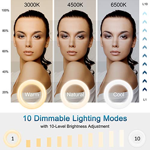 Selfie Ring Light for Laptop Monitor Computer Clip On, Video Conferencing Light with Clamp Mount for Zoom Call/Zoom Lighting/Remote Working/Self Broadcasting/Live Streaming