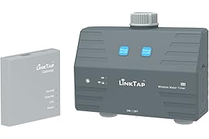 LinkTap D1 Wireless Water Timer (Requires Gateway), 2-Outlet Smart Irrigation Hose Faucet Timer, Two Built-in Flow Meters, Long Battery Life, Weather Aware, Better Range Than WiFi, IP66, Alexa…