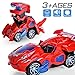 Sunnhan Transforming Toys, 2 in 1 Transforming Dinosaur LED Car Dinosaur Transform Car Toy Automatic Dinosaur Dino Transformer Toy Car Lamps for Kids,Toddlers ( Ages 3-12, Red)