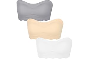 YESLAU Girls Training Strapless Bandeau Bras Teen Cami Tube Top 12-14 14-16 16-18 Seamless Padding Bralettes