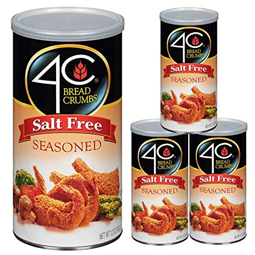 4C Premium Bread Crumbs | Regular & Gluten Free | Flavorful Crispy Crunchy | Value Pack (Salt Free, 3pk)