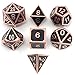Set of Solid Metal Dice – Shiny Copper with Black Enamel Great for Role Playing Games(RPG)