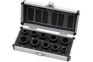 10 Pcs Impact Bolt & Nut Remover Set, Bolt Screw Extractor Set, Nut Remover Tool with Aluminium Storage Case for Removing Dam