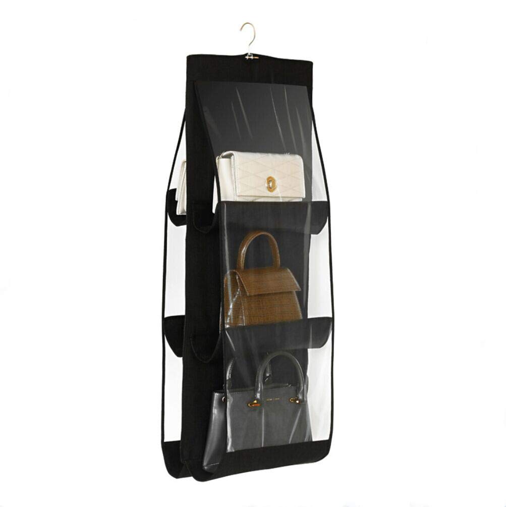IBLUELOVER Wardrobe Handbag Organiser Hanging Closet Organiser 6 Pockets Purse Organizer Dual-Sided Hanging Closet Organizer for Underwear Bra Socks Baby Cloth Toys