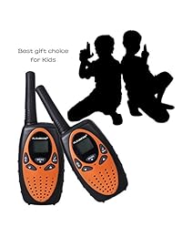Floureon 22 canales FRS   GMRS Radio de 2 vías Hasta 3000M   1.9MI de rango (MAX 5000M   3.1MI) Walkie Talkie de mano UHF (paquete de 4, negro naranja)