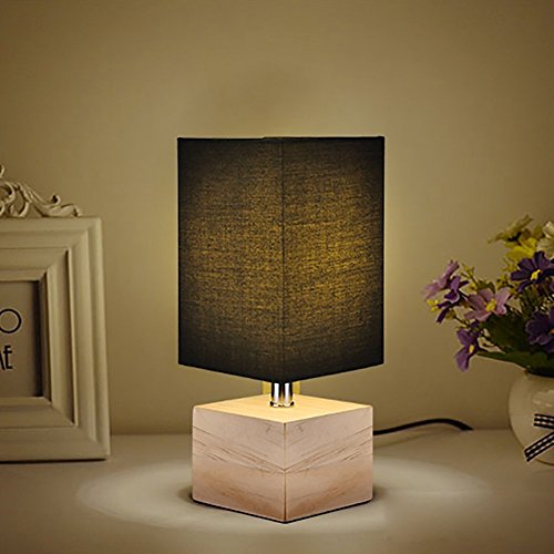 Viugreum table lamp, simple solid wood lamp, mini bedsi…